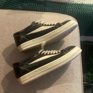 Black and White Low-Top Sneakers